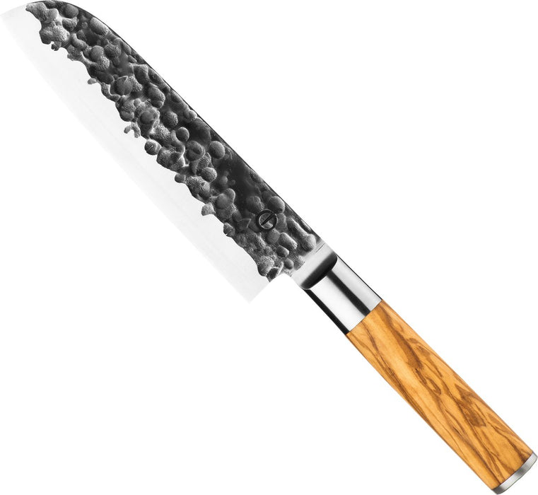 Couteau Santoku forgé en olivier - 18 cm