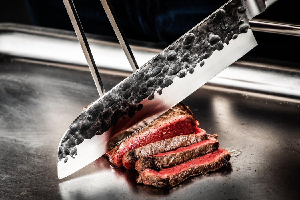 Couteau Santoku forgé en olivier - 18 cm