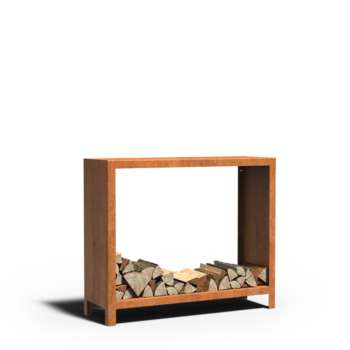 Houtopslag cortenstaal - 1200 x 400 x 1000 mm