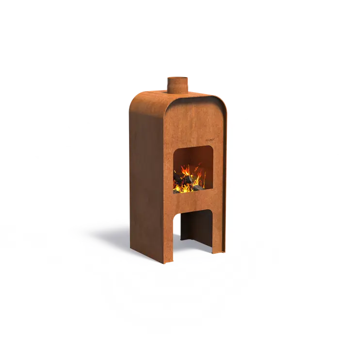 Cheminée d'extérieur GAP en acier Corten sans porte - Petite