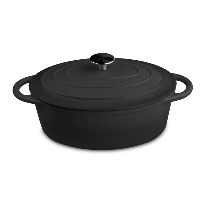Cocotte ovale OUTR noir satiné - 29 cm