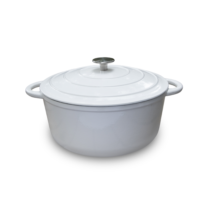 Cocotte ronde OUTR blanc satiné - 28 cm