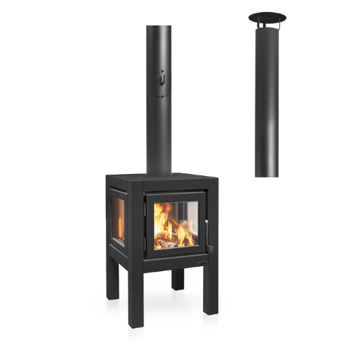 Cheminée de terrasse Quaruba L - Inox Noir