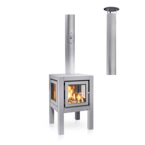 Cheminée de terrasse Quaruba L - acier inoxydable