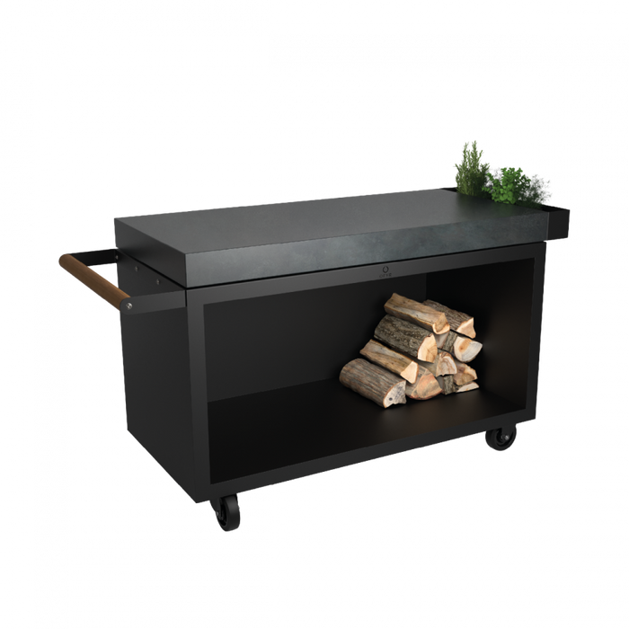 Table de mise en place OFYR noire 135 PRO en céramique gris foncé