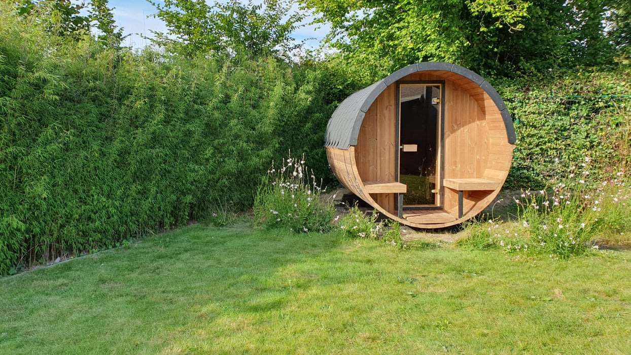 B-lazy Saunabarrel: diam: Ø205; lengte: 280 + balkon