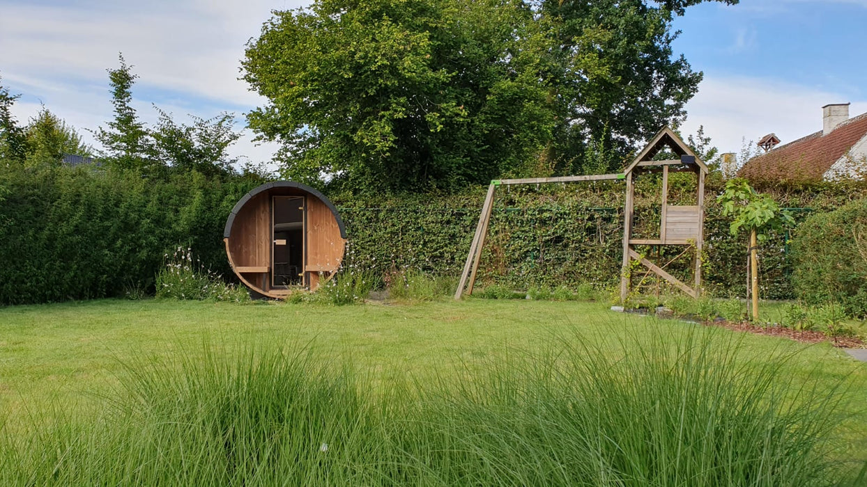 B-lazy Saunabarrel: diam: Ø205; lengte: 280 + balkon