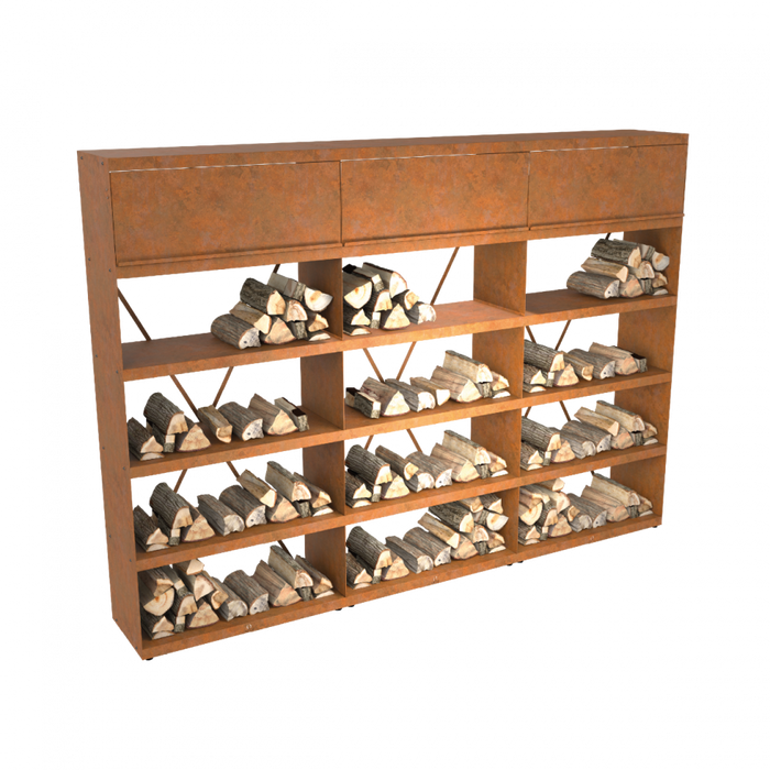 Rangement à bois OFYR Corten 300