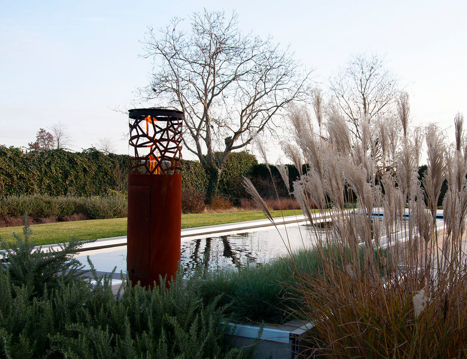 Chauffage de terrasse à granulés Core - acier corten