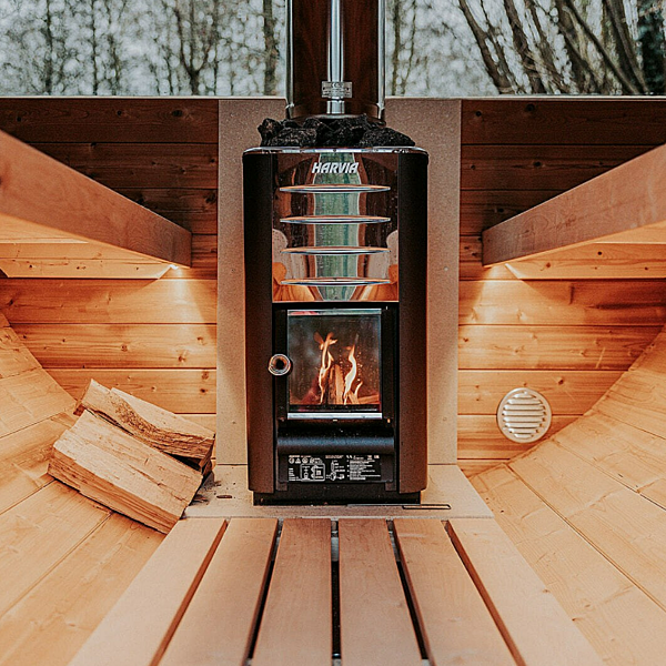 Baril de sauna b-lazy : diam : Ø235 ; longueur : 280 + balcon + panoramique