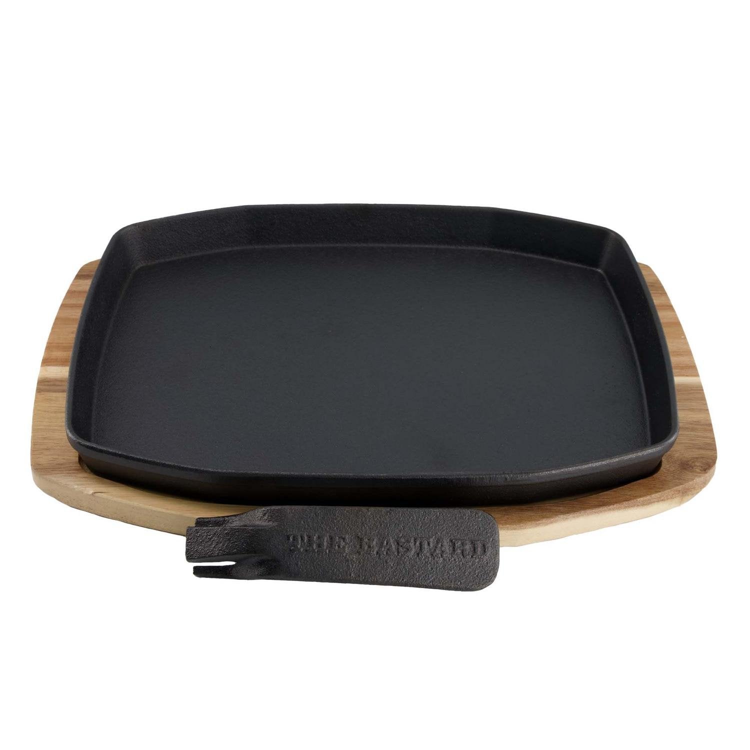 The Bastard Sizzling Plate & Holder Cast Iron - 24x32 cm