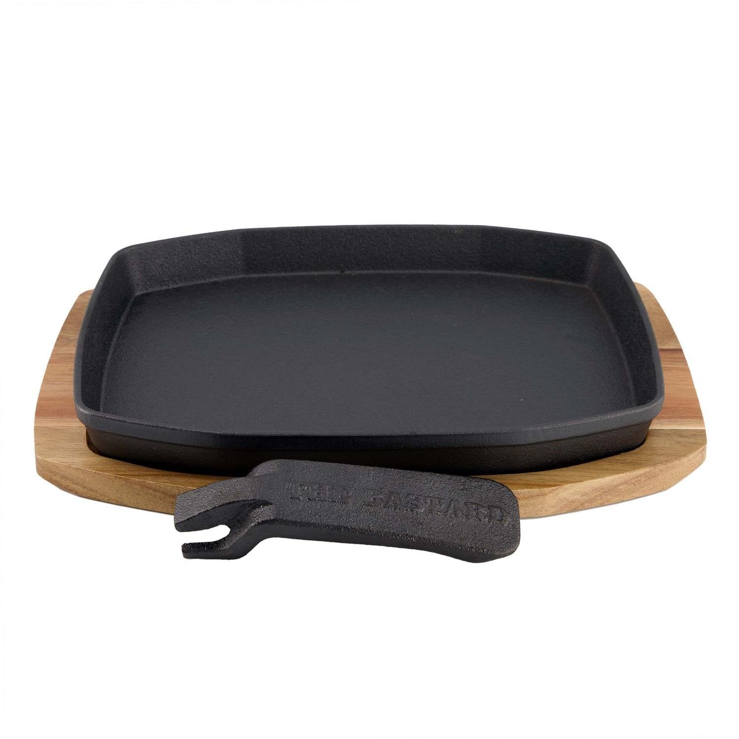 The Bastard Sizzling Plate & Holder Cast Iron - 21x28 cm