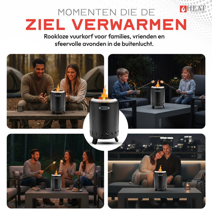HEAT Rookvrije Vuurkorf Rokfri Small - Zwart