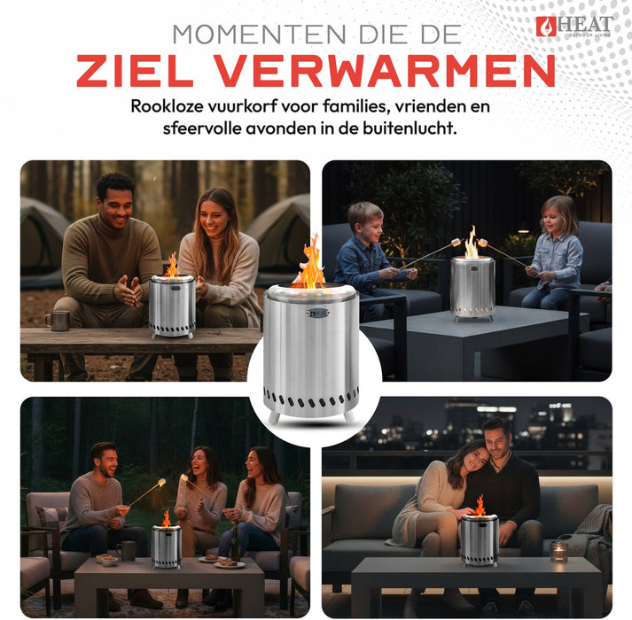 HEAT Rookvrije Vuurkorf Rokfri Small - RVS