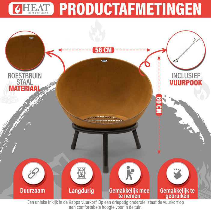 HEAT Vuurkorf Kappa Roest