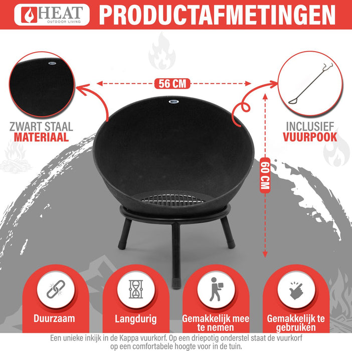 HEAT Vuurkof Kappa Zwart