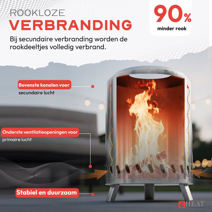 HEAT Rookvrije Vuurkorf Rokfri Small - RVS