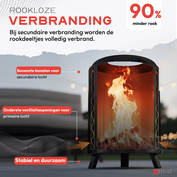 HEAT Rookvrije Vuurkorf Rokfri Small - Zwart