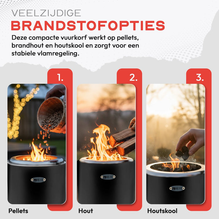 HEAT Rookvrije Vuurkorf Rokfri Small - Zwart