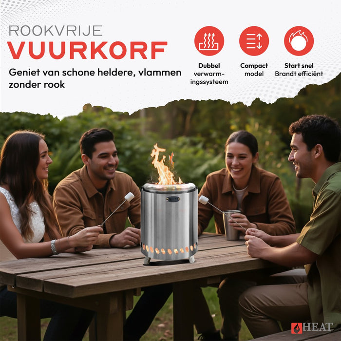 HEAT Rookvrije Vuurkorf Rokfri Small - RVS
