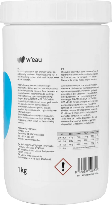 W'eau pH minus poeder - 1,5 kg