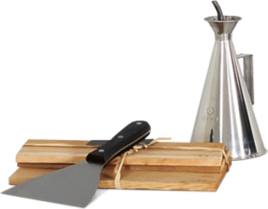 OFYR Bundel : oliekan; spatel; cederhouten plankjes
