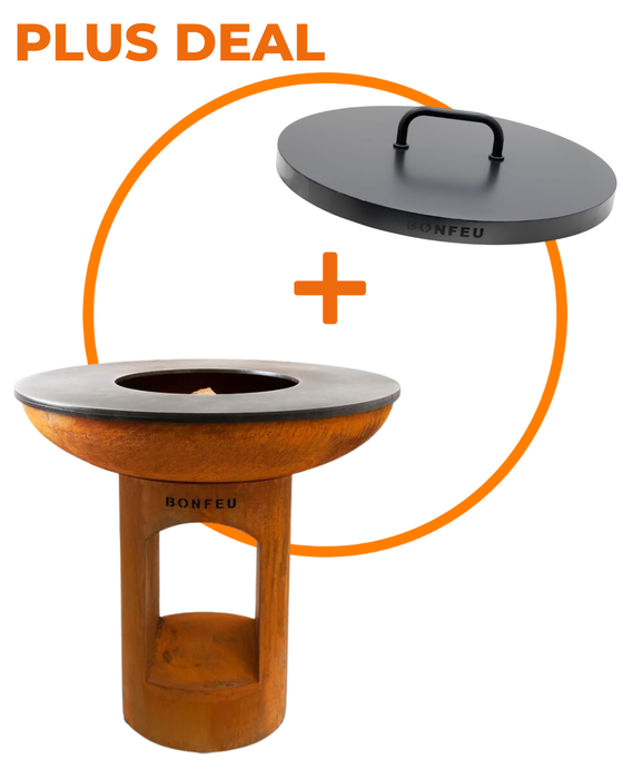 Bundel Deal: BONFEU Bonbiza XL  Cortenstaal + Opslagruimte + Gratis Beschermdeksel