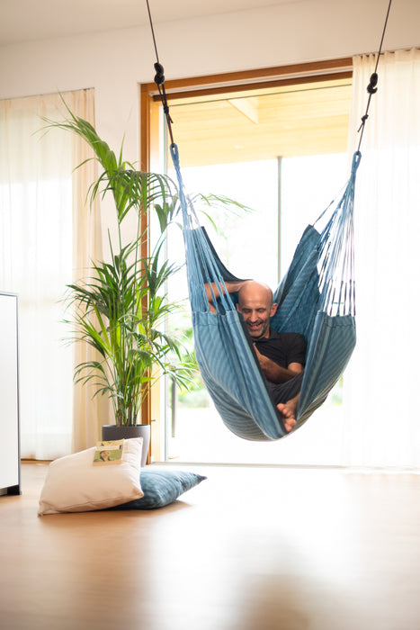 LA SIESTA Cumbia Organic Blue Zebra - Hangstoel - Kingsize