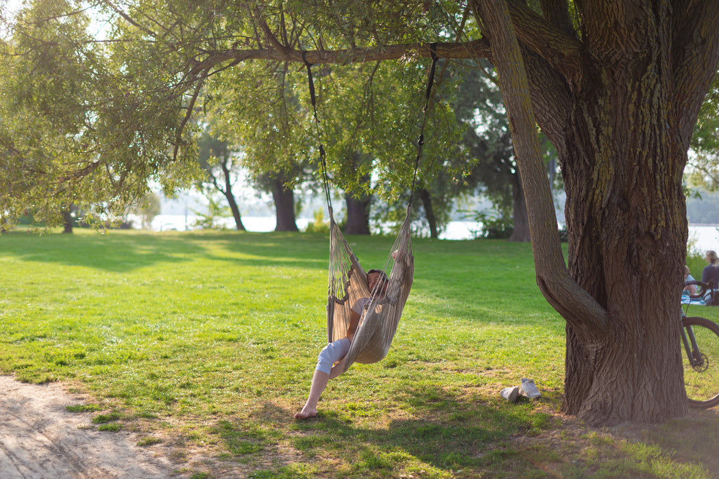 LA SIESTA Cumbia Outdoor Almond - Hangstoel - Weerbestendig - Comfort maat