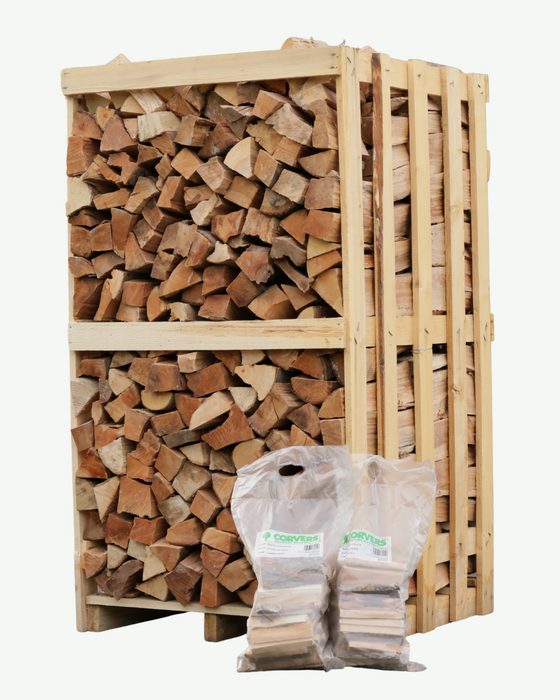 Bois de chauffage de hêtre, séché au four, palette entière (blocs d'environ 30 cm) - collecté