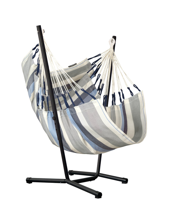 LA SIESTA Fiji Outdoor Sea Salt - Hangstoel & Stand - Weerbestendig - Comfort maat