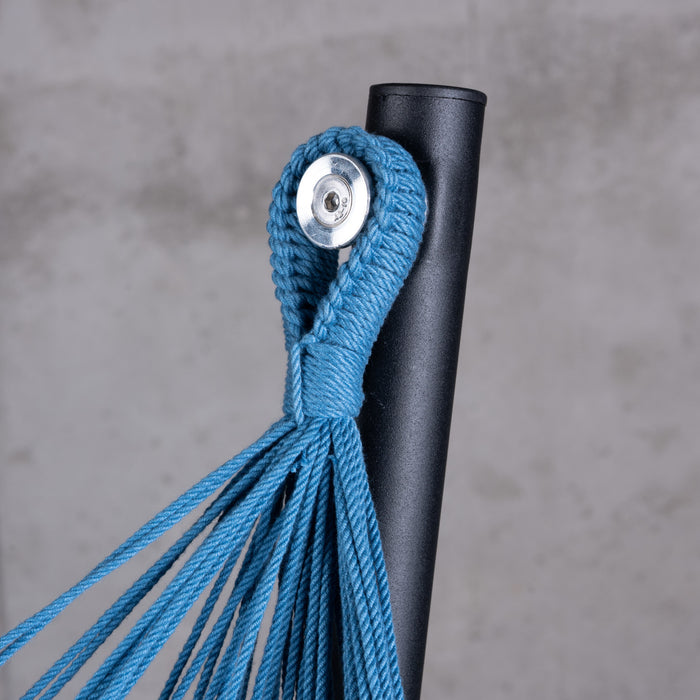 LA SIESTA Fiji Organic Blue Zebra - Hangstoel & Stand - Comfort maat