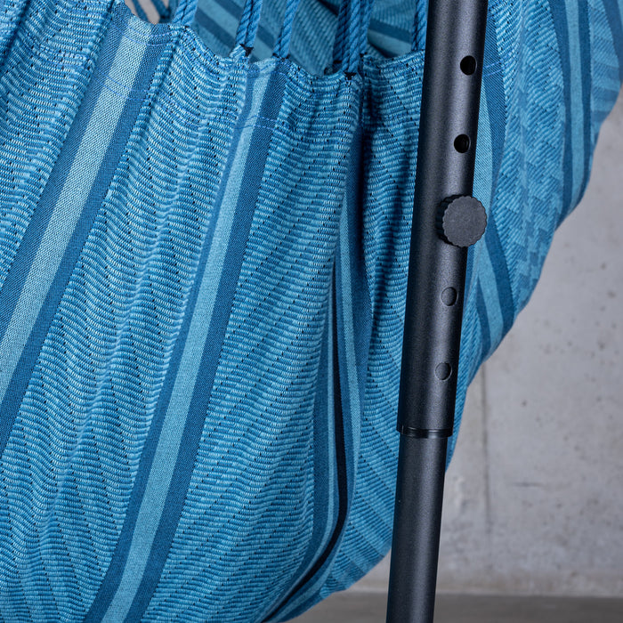 LA SIESTA Fiji Organic Blue Zebra - Hangstoel & Stand - Comfort maat