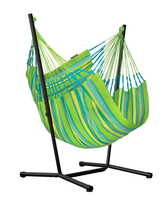 LA SIESTA Fiji Outdoor Lime - Hangstoel & Stand - Weerbestendig - Comfort maat