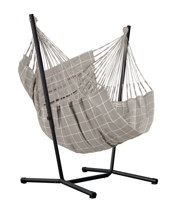 LA SIESTA Fiji Outdoor Almond - Hangstoel & Stand - Weerbestendig - Comfort maat