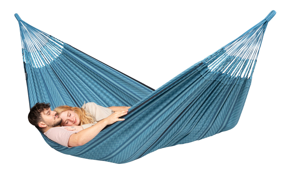 LA SIESTA Flora hangmat - Blauw Zebra - Dubbele maat