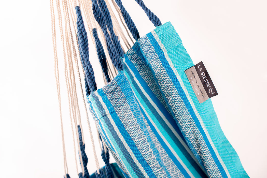 LA SIESTA Fiji Organic Azure - Hangstoel & Stand - Comfort maat