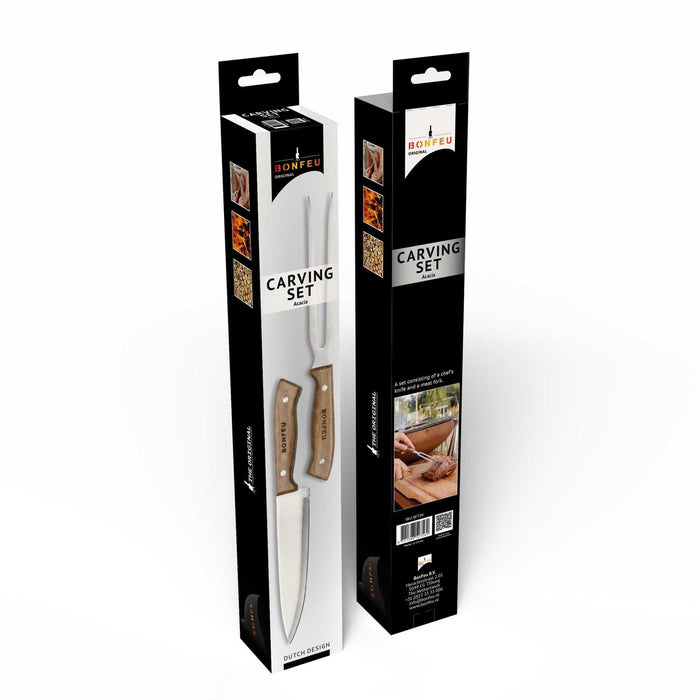 BonFeu Carving Set (mes en vork) - Acacia – 2-delig