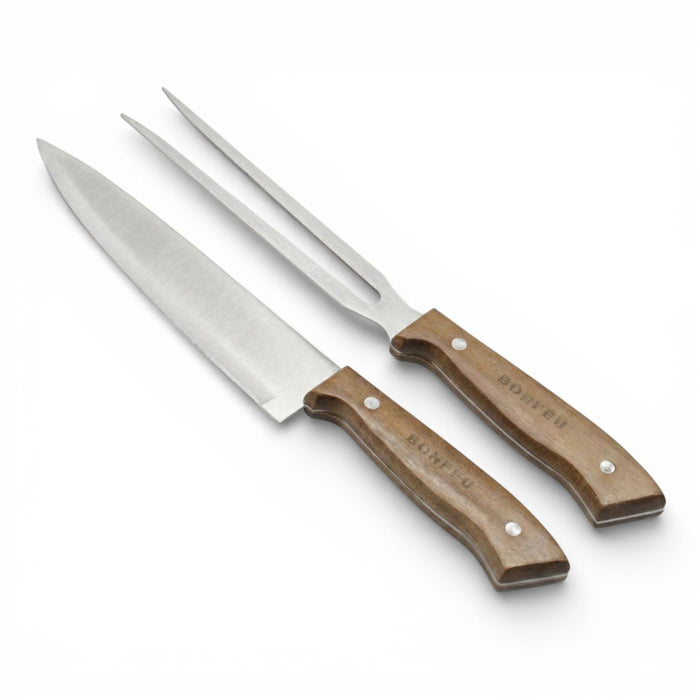 BonFeu Carving Set (mes en vork) - Acacia – 2-delig