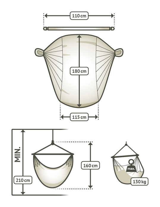 LA SIESTA  Domingo Lime - Hangstoel - Weerbestendig - Comfort maat