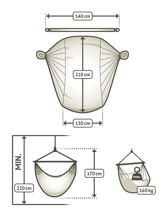 LA SIESTA  Domingo Lime - Hangstoel - Weerbestendig - Kingsize