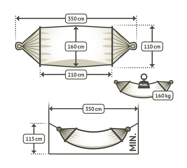 LA SIESTA Florencia hangmat - Latte - Double Size