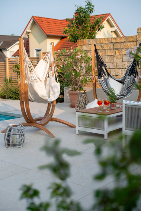 LA SIESTA Udine Organic Latte - Hangstoel & Stand - Comfort maat