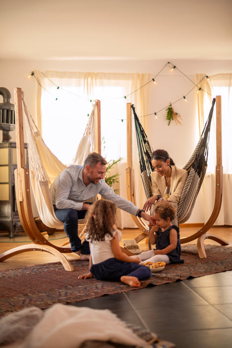 LA SIESTA Udine Organic Zebra - Hangstoel & Stand - Comfort maat