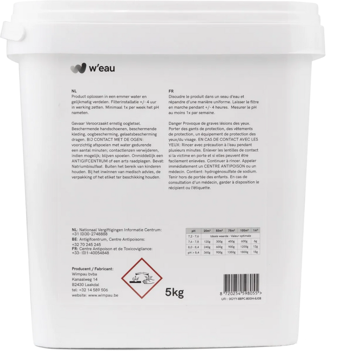 Poudre pH minus W'eau - 5 kg