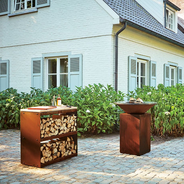 Wood Storage Corten Dressoir