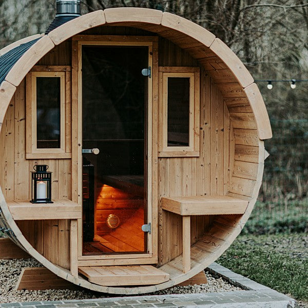 Vensters voorkant sauna